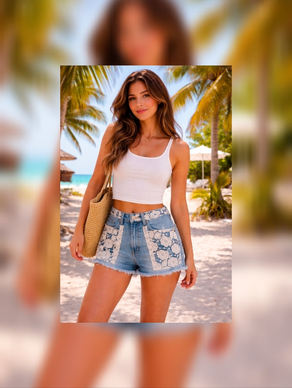 CARMAR LACE JEAN SHORTS 25